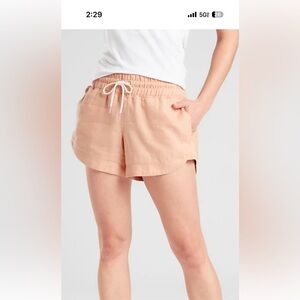 Athleta Cargo Linen Shorts with Elastic Waistband